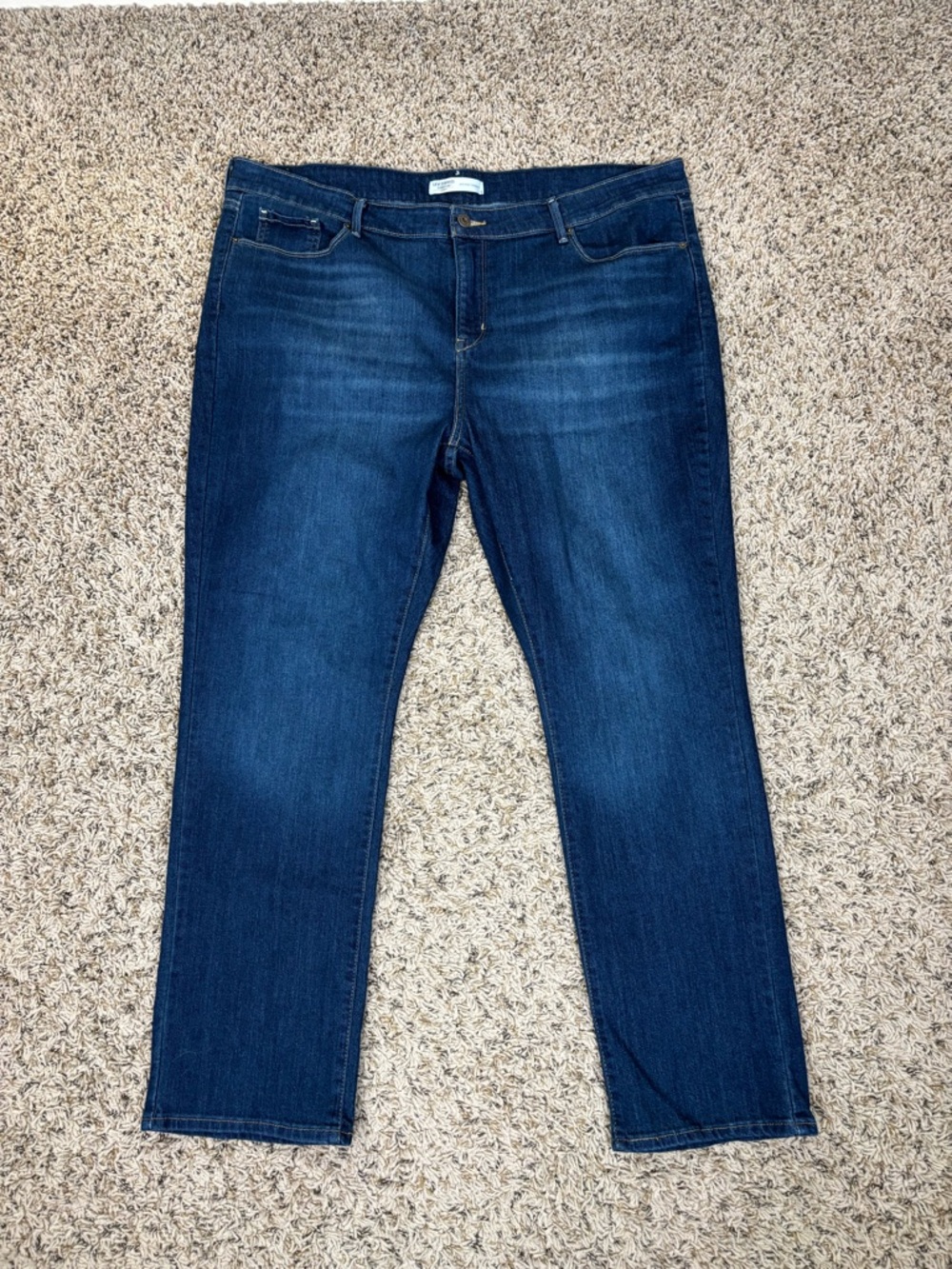Levi Strauss Signature Jeans Women 22/36 Blue Mid Rise Straight Dark Wash Denim